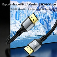 Câble DP 1.4 Premium Mâle-Mâle 8K60Hz 2K240Hz 4K120Hz 32.4Gbps 7680x4320 avec gaine en PVC blindée pour HDTV, ordinateur portable, projecteur, PC