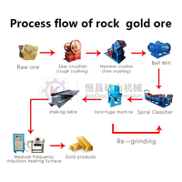 Conception professionnelle de ligne de production minière d'or, usine de traitement et de valorisation du minerai d'or rocheux