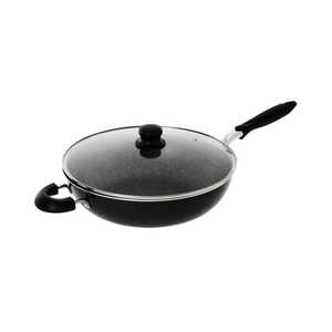 <span class=keywords><strong>Wok</strong></span> antiadhésif écologique avec couvercle en verre 32 cm compatible gaz et induction pour restaurants - Product Image 6