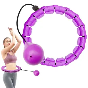 Smart Weighted Fit Hoop for Adult Weight Loss 13-27 Sections Detachable Smart Hula Exercise Equipment Adjustable Size Hoop