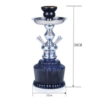 Chicha Électrique en Verre Portable à Double Tuyaux, Narguilé Complet avec Cage en Fer – Vente en Gros