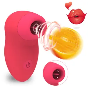 red convenient tongue licking and sucking sexual products for men and women vibrator sex toys