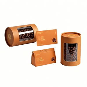 Tubo de Papel Kraft Biodegradable de Grado Alimenticio con Diseño Personalizado, Cilindro de Cartón Redondo con Ventana Transparente de PVC para Envasado de Café y Té - Product Image 4