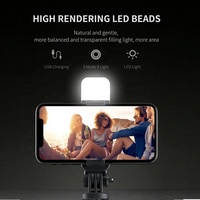 Trépied LED extensible L02s avec télécommande sans fil, lumière de remplissage pour Smartphone, monopode, perche à Selfie