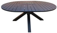 Ensemble de table à manger ronde extensible avec cadre en aluminium pour l'extérieur, idéal pour la cour, l'hôtel, le salon