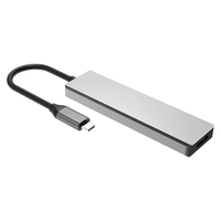Divisor USB Tipo C para Laptop, Hub USB-C de 5 Puertos, Expansor de Transferencia Rápida de Datos 4K para PC con Windows y Mac Compatibles, Aleación de Aluminio
