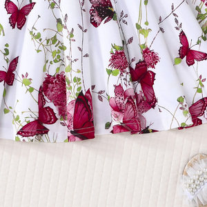 Robe coréenne sans manches pour filles, motif floral exquis, style décontracté élégant, tenue mignonne de petite princesse - Product Image 4