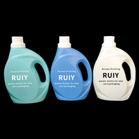 Bouteille de détergent à lessive liquide étanche en plastique PET de 2000ml 3000ml avec bouchon à échelle carrée pour joint à vis de produits chimiques de savon liquide
