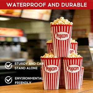 Vente en gros de gobelets à popcorn personnalisés avec logo, seau carré, boîte à popcorn facile à utiliser pour les fêtes et les soirées cinéma - Product Image 4