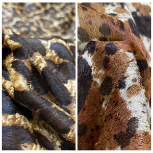 תיק דפוס שיער עור נמר, תיק נעליים מגפיים חומרי גלם חום צבע עור אמיתי עור - Product Image 1