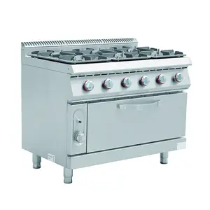 freestanding industrial kitchen restaurant hotel commercial 6 burner gas range cooking stove with oven