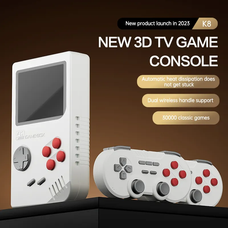 2023 nuevo diseño K8 Game Stick 64G 30000 juegos clásicos 2,4g inalámbrico Retro dos jugadores batalla nostálgico juego Consola para Psp