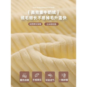 Milk Fleece Bed Sheet Set 3 Pcs Thickened <b>Quilted</b> Solid Stripe Winter Home Use - Product Image 2