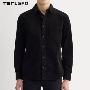 Chemises en velours côtelé de luxe pour hommes, fabrication OEM, streetwear de haute qualité, poids lourd, vintage, anti-froissement, respirant, cargo long - Product Image 2