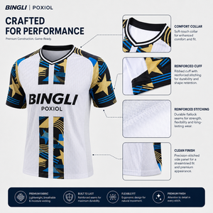 Maglia da <span class=keywords><strong>Calcio</strong></span> Personalizzata con Motivo Stellato Retrò, Traspirante, per Club del Regno Unito e degli Stati Uniti e <span class=keywords><strong>Negozi</strong></span> di Moda - Product Image 5
