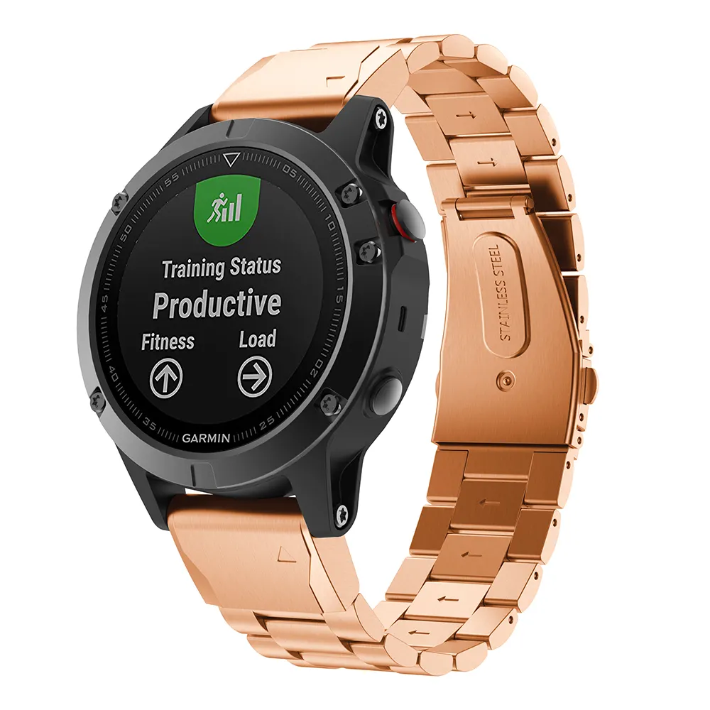 Garmin Fenix 5 için paslanmaz çelik bağlantı zinciri saat kayışı değiştirme