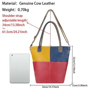 Sacs fourre-tout colorés grande capacité AndoBag pour femmes, sac à bandoulière en cuir véritable, sac à main décontracté à porter sous le bras 2740 - Product Image 2