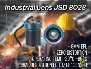 عدسة كاميرا مراقبة بطول بؤري 8 مم ودقة 8 ميجابكسل، فتحة عدسة F2.0، تشوه منخفض، زاوية واسعة، تركيب M12 لـ IMX586 - Product Image 4