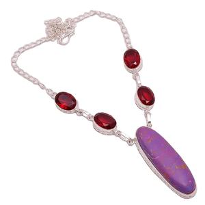 Solid 925 Sterling <b>Silver</b> <b>Necklace</b>, Natural Lapis Amethyst Garnet Quartz Gemstone Jewelry, Customized <b>Silver</b> <b>Necklace</b> - Product Image 5