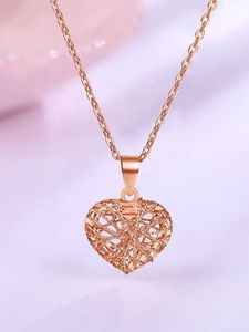 สร้อยคอจี้รูปหัวใจทองคำแท้ 18k สำหรับผู้หญิง ดีไซน์ทันสมัยจาก Xinfly รุ่น Au750 พร้อมสายสร้อยแบบเชื่อมต่อ เหมาะสำหรับงานแต่งงานหรือเป็นของขวัญ - Product Image 5