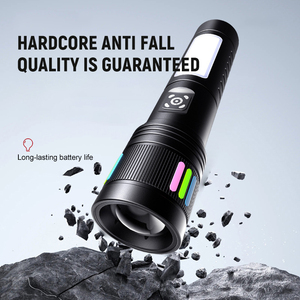 High IP65 Rating USB <strong>Rechargeable</strong> <strong>LED</strong> Flashlight Powerful White Laser Aluminium Alloy Emergency Camping Lithium <strong>Battery</strong> <strong>Torches</strong> - Product Image 4