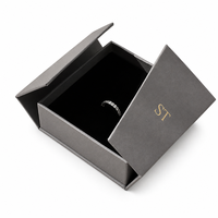 Boîte d'emballage de luxe personnalisée en carton blanc avec double ouverture à rabat, fermeture magnétique, pour montres, bijoux et bagues