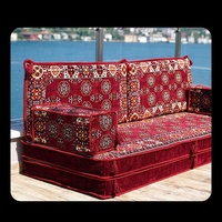 Ensemble de sièges au sol à motifs ethniques, style bohème marocain, canapé pliable Majlis pour l'intérieur et l'extérieur