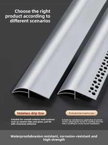 Gouttières modernes en alliage d'aluminium à bordure en bec d'aigle pour murs extérieurs, avant-toits, rebords de fenêtre, étanchéité et dérivation d'eau - Product Image 3