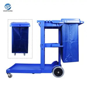 Multifunction Hotel Street Plastic Housekeeping Service Janitorial Maid Cart Cleaning Trolley