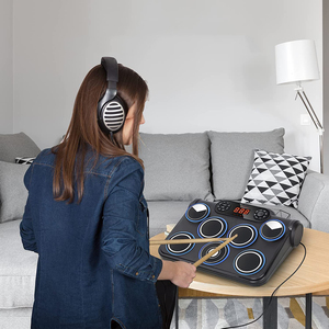 <span class=keywords><strong>E</strong></span> Drum Kit Bộ Trống Để Bàn Âm Trầm 6000Mah Chức Năng Midi Kỹ Thuật Số Di Động Có Thể Sạc Lại - Product Image 2