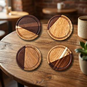 Nouveau sous-verre carré en bambou design classique BS INTERNATIONAL, épaisseur 5 mm, modèle BS-0108 pour thé et café - Vente en gros - Product Image 1