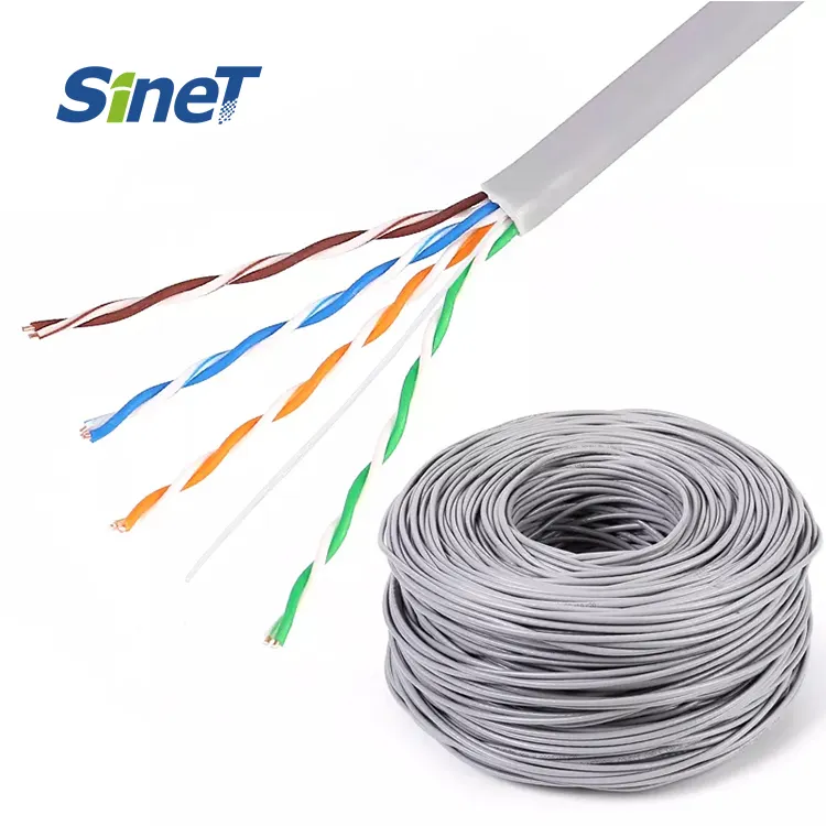 ETL Certificated UTP Cable Cat5e 4 Pairs 24AWG 0.51mm Solid Network Cable Wire With PVC Jacket Cat5e CCA Cable