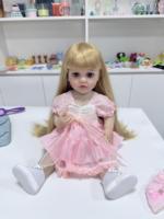 Muñeca Reborn de Silicona de 55 cm con Cabello Largo Pintado a Mano, Juguete Suave DIY con Accesorios