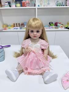 Poupée <span class=keywords><strong>Reborn</strong></span> en Silicone de 55 cm avec Cheveux Longs Peints à la Main, Jouet Doux DIY Incluant des Accessoires - Product Image 3