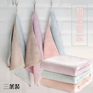ผ้าเช็ดจานไมโครไฟเบอร์แบบหนา สามแพ็ค ผ้าเช็ดครัวสีทึบดูดซับน้ำได้ดี - Product Image 1