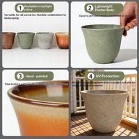Pot de fleurs moderne minimaliste en résine émaillée en forme de cloche, grande taille, résistant aux hautes températures, couleur dégradée de luxe, pour la maison et le jardin