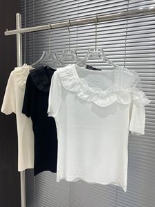 OUDINA Camicia Elegante da Donna con Maniche Corte Asimmetriche, T-Shirt Semplice in Tinta Unita per Signore - Product Image 1
