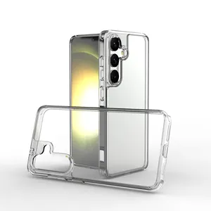 Capa de vidro temperado para celular Samsung S23 Ultra S24 Plus, case de luxo com amortecedor à prova de choque, novidade de 2024