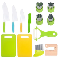 Ensemble de couteaux de cuisine en plastique pour enfants, 13 pièces, ustensiles de cuisine multifonctionnels, outils de cuisson, expérience de cuisine réelle, cadeau pour enfants