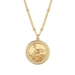 אבני חן בהתאמה אישית 925 תכשיטי כסף זהב מצופה זהב לבן cz כוכב דולפין שרשרת תליון כסף - Product Image 6