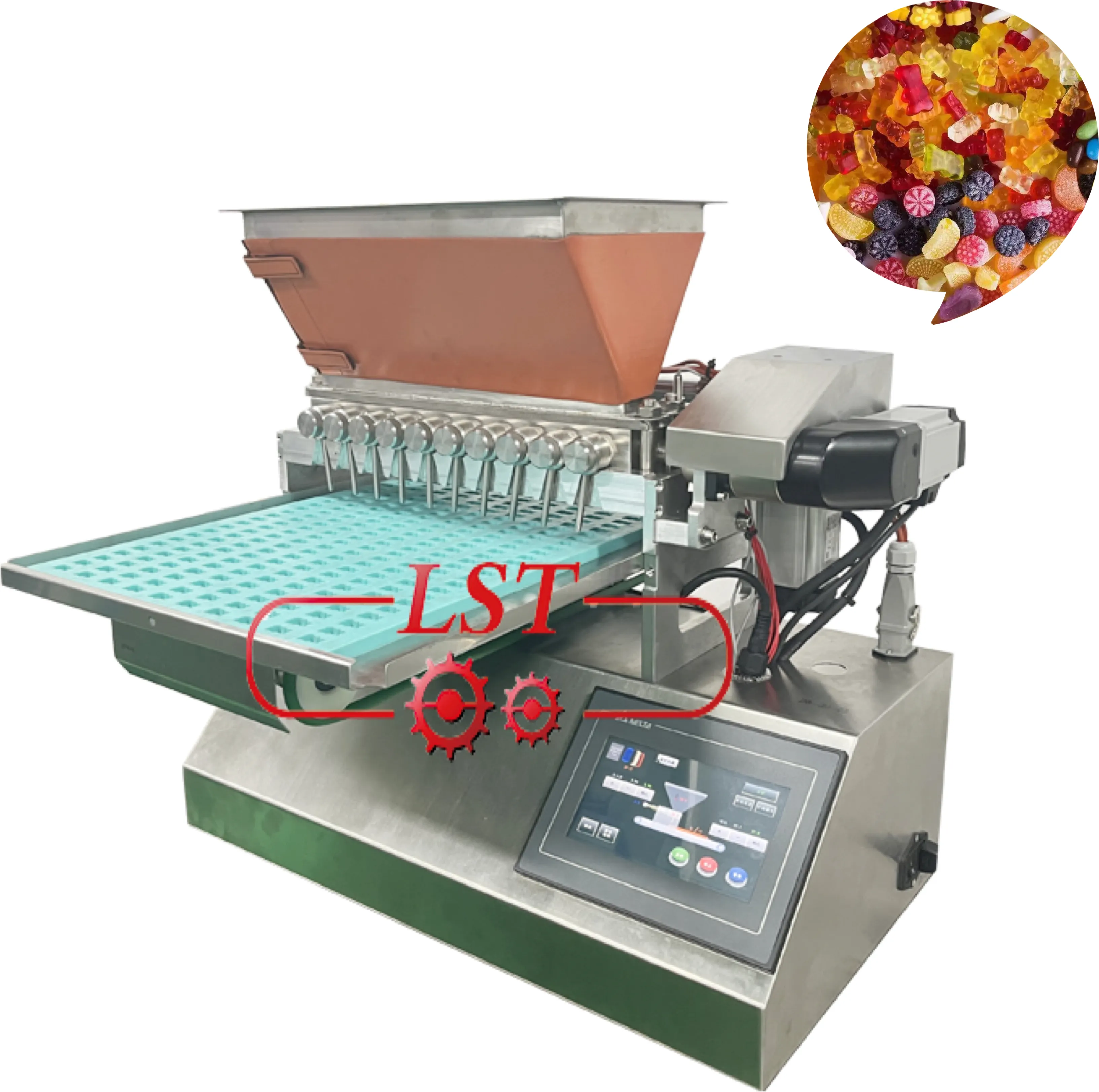 LST Newest design Big 12L Hopper Automatic Desktop Chocolate Gummy Jelly Hard Candy Chocolate Depositing Machine