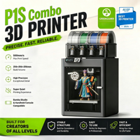Offre Spéciale Imprimante 3D Bamboo Lab P1S Combo Grand Volume de Construction Silencieuse WiFi Cloud Intelligente Version Internationale Mondiale 2026