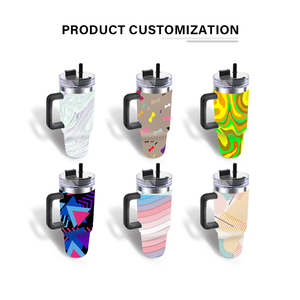 Custom Logo Business Gifts Travel Portable Vacuum Stainless Steel Double Wall Tumbler 40oz Sublimation Leopard Handle - Product Image 5