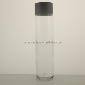 Vòng xi lanh 300ml 350ml 375ml 400ml VOSS phong cách chai nước thủy tinh uống nước trái cây chứa chất lỏng chai với nắp nhựa - Product Image 4