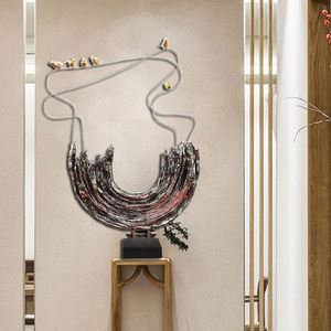 Décoration murale en résine de fibre de verre à motif d'ondes abstraites pour salon, entrée, couloir - Product Image 1