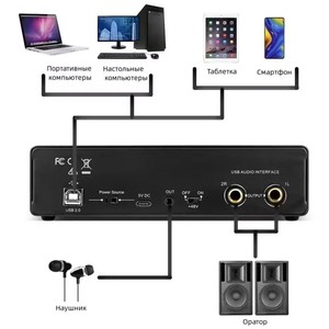 MD22 Kim Loại Giao Diện Âm Thanh Giao Diện Bên Ngoài Guitar Giao Diện Âm Thanh Studio Bên Ngoài <span class=keywords><strong>USB</strong></span> Card Âm Thanh Cho Máy Tính Xách Tay - Product Image 5