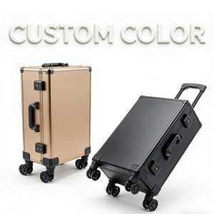 22 Inch 5 Slots <b>Airplane</b>-Carryable Rugged Aluminum Graded Card Rolling Slab Case With Detachable Wheels OEM Support U-ATC1-H9L26 - Product Image 5