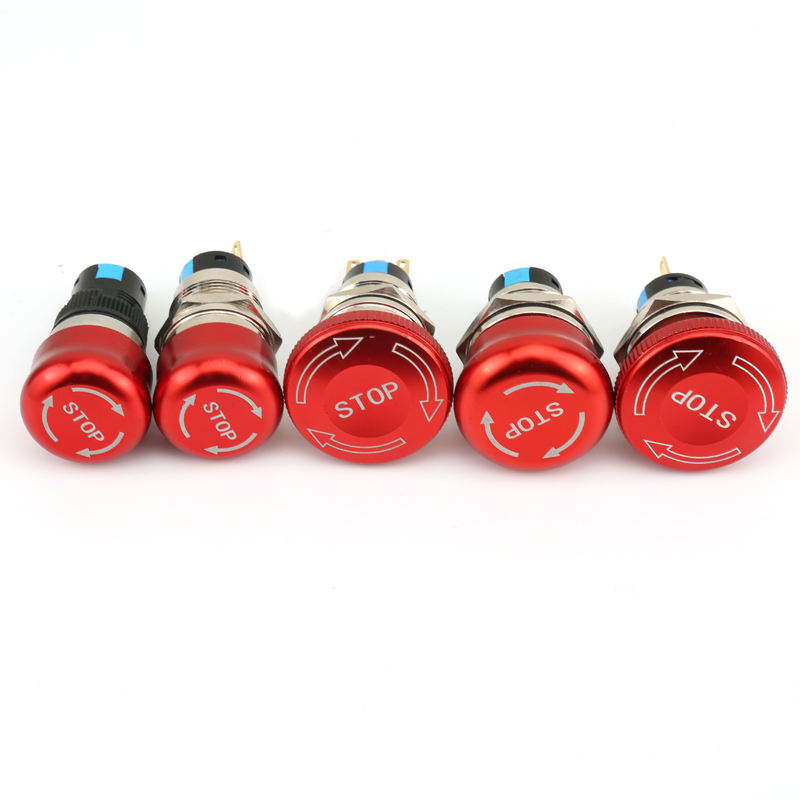 Emergency Stop Mushroom-Shape Brass Push Button Switch IP65 10A 1NO1NC 500000 Times Mechanical Life LiXiang Home Appliances