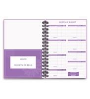 Ensemble cadeau agenda et stylo B5 Budget Planner avec autocollants, reliure spirale, agenda mensuel, fournitures scolaires personnalisées