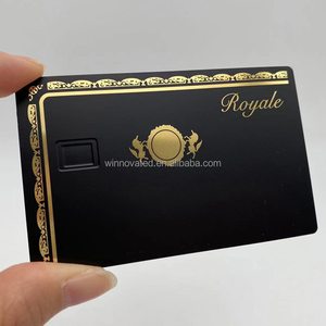 Venta al por mayor de tarjetas de crédito de metal personalizado negro dorado - Product Image 1